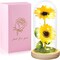 Birthday Gifts for Women Mothers Day Sunflower Gifts for Mom from Daughter, Mom Gifts for Women Sister Grandma Wife Teacher Friends Female,Mothers Day Flowers Gifts,Sunflowers Decor in Glass Dome